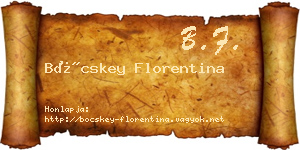 Böcskey Florentina névjegykártya